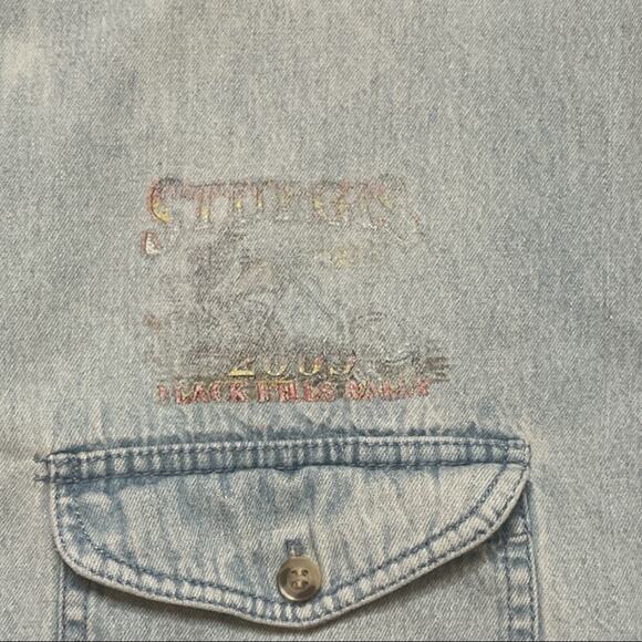 Bikercore V Twin Motorcycle Apparel Sturgis 69th Anniversary 2009 Denim Shirt 2X - Picture 4 of 9